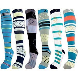 Mens & Womens 6 Pair Extra-Soft Colorful Design Mo